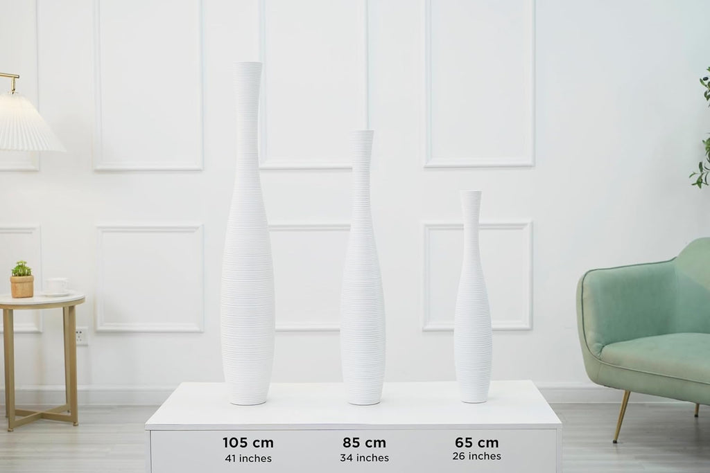 Large Floor Vase 34 inches Polyresin for Pampas Grass, Dried Flowers