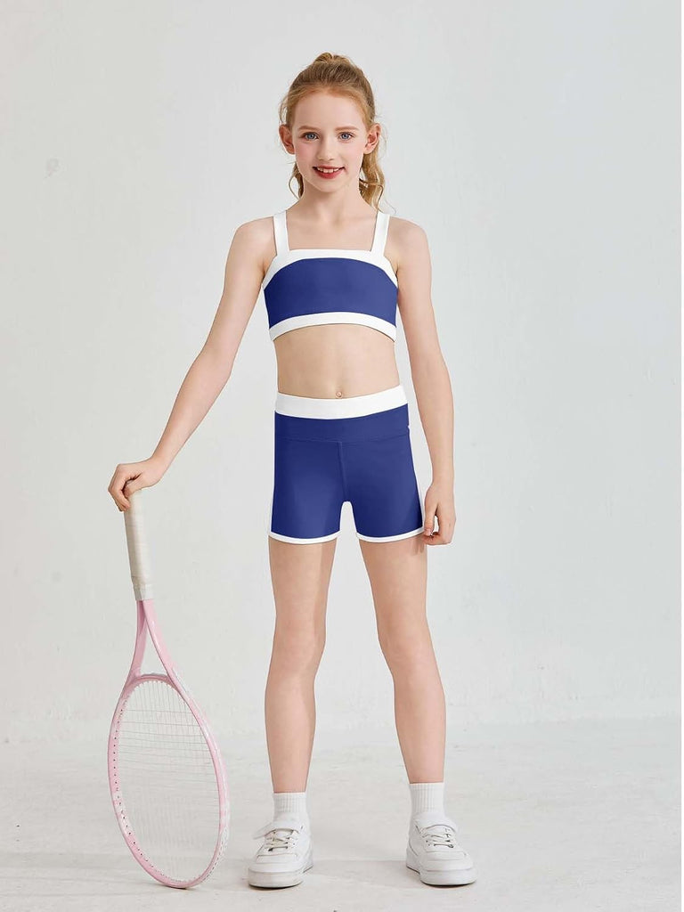 Girls 2 Piece Workout Outfits Athletic Dance Set