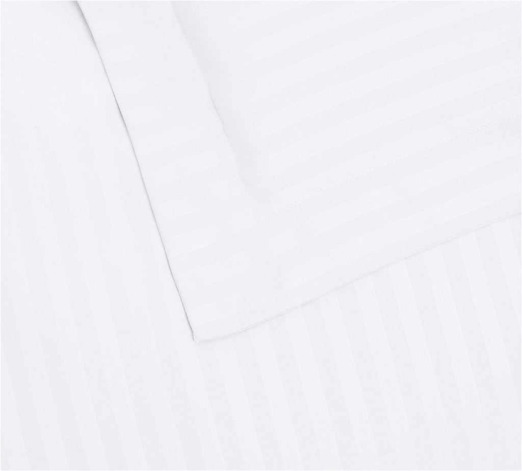 Luxuriate Hotel Hypoallergenic Ultra Soft Design 100% Egyptian Cotton Striped Duvet Cover with Zipper Colser