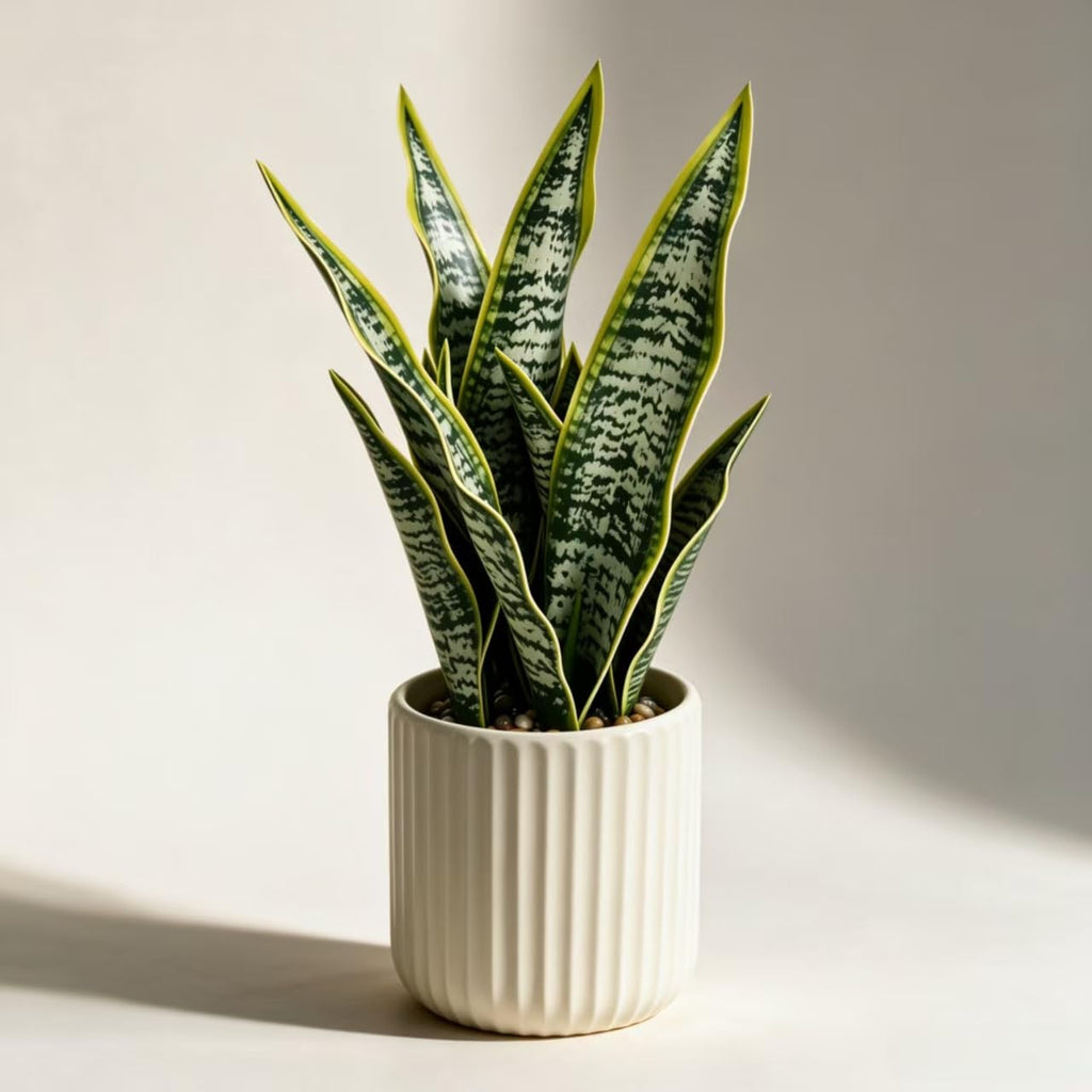 16 Inch Artificial Snake Plant in Ceramic Pot