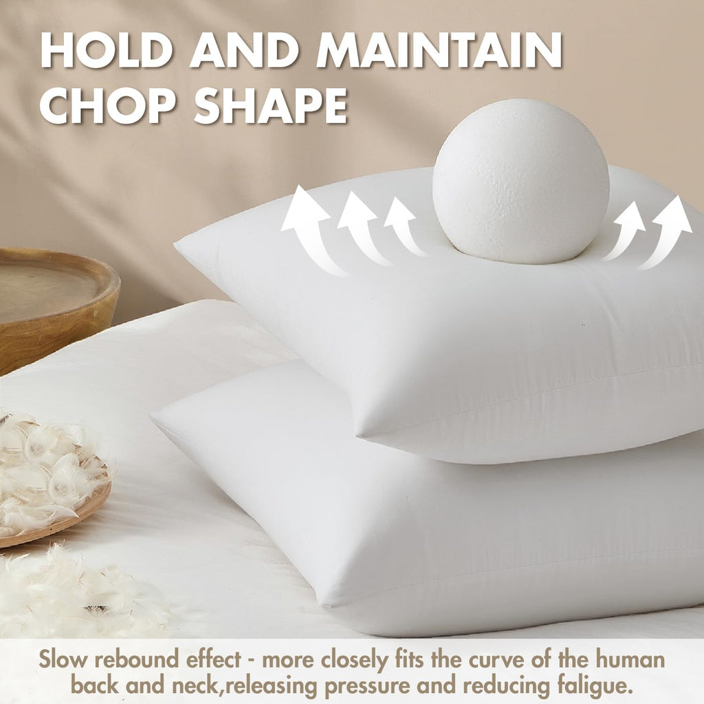 22x22 Pillow Inserts, Premium Feather and Down Pillows - Set of 4