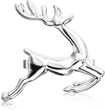 Christmas Silver Reindeer Napkin Rings for Table Decoration - Set of 8