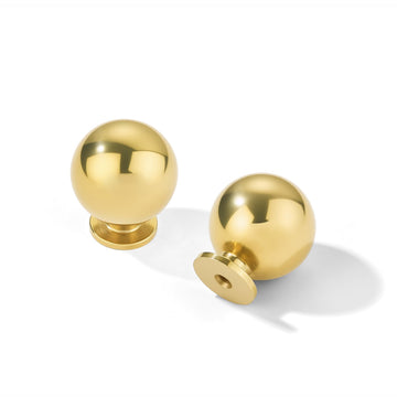 5 Pack 100% Solid Unlacquered Brass Cabinet Knobs Round Ball Real Brass Real Brass Knobs for Dresser Drawer 1-1/8