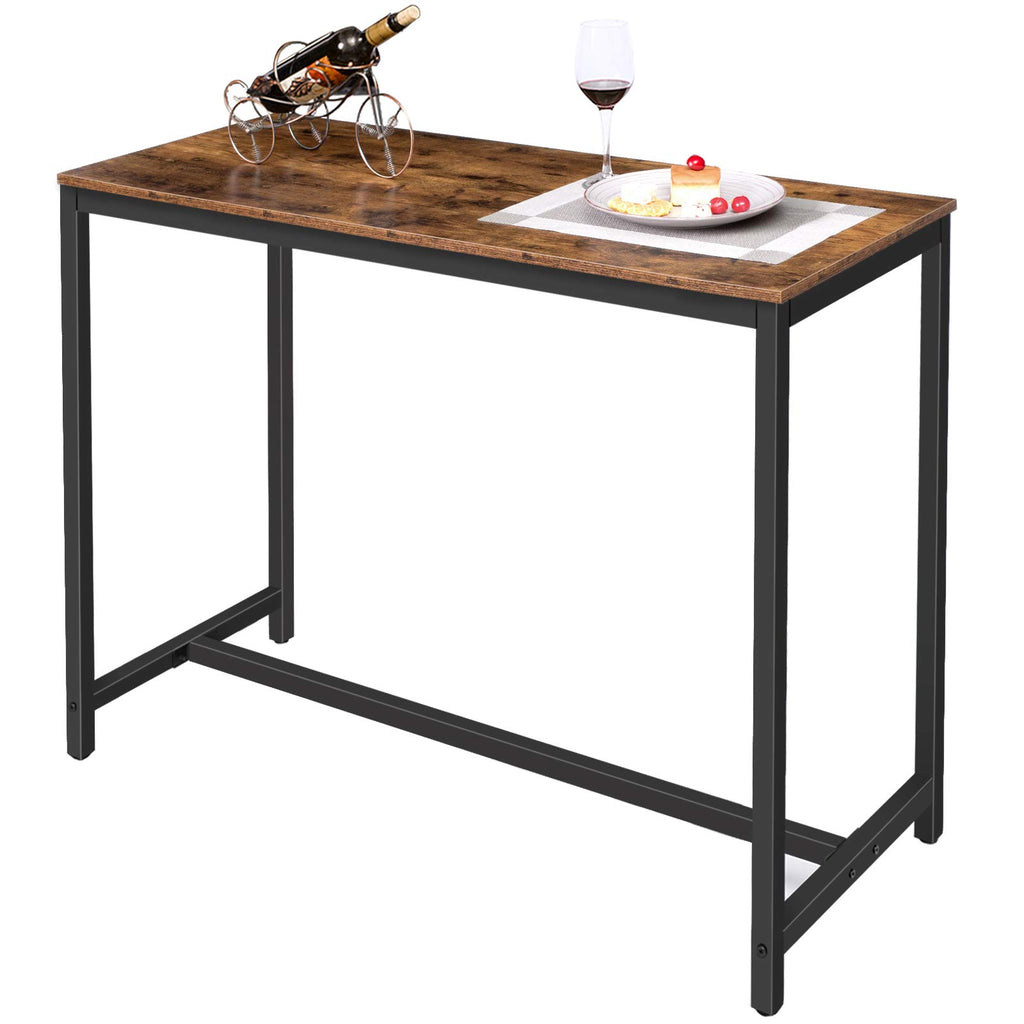 Bar Table, Rectangular Pub Table, 47.2" Counter Height Bar Table, Industrial Bar Height Table, Dining Table, Easy to