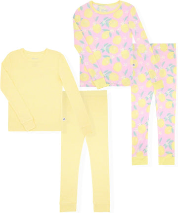 Girls Pajama Sets Soft Breathable Viscose Bamboo Toddlers Girls Pajamas with Fun Prints Kids Sleepwear