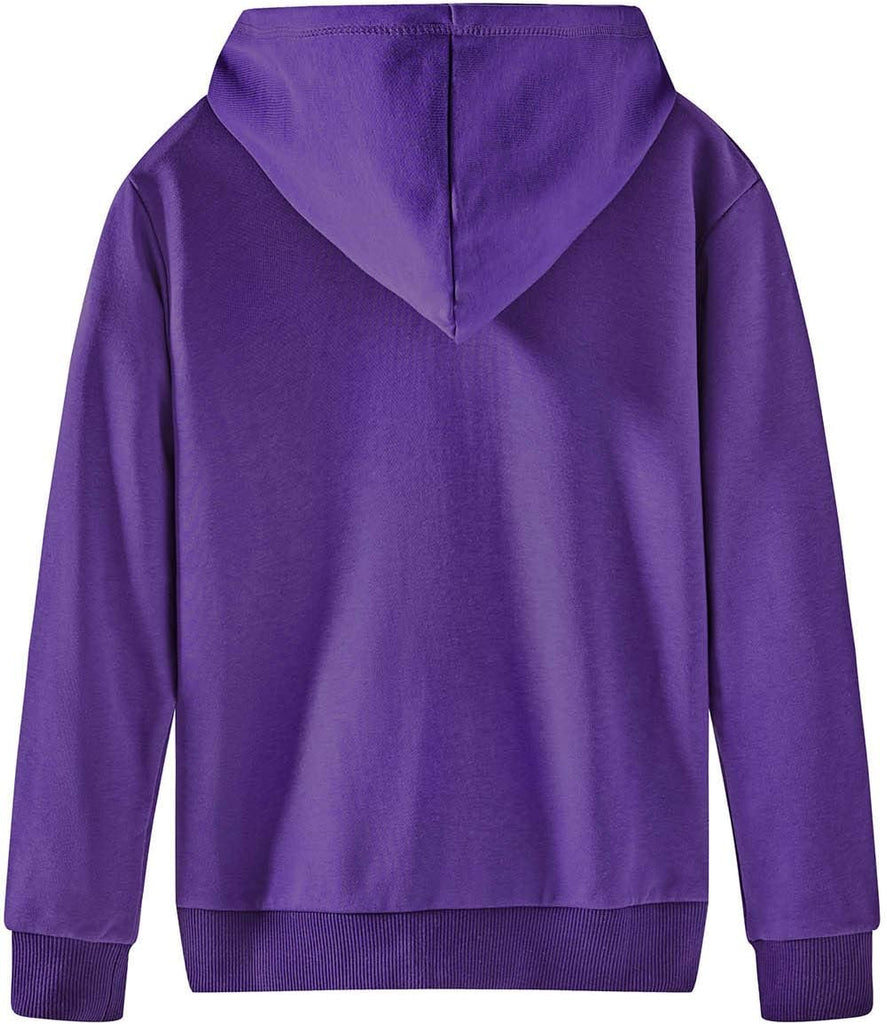 Boys Zip up Hoodie Soft Solid Classic Full Zip Hooded Sweatshirts for Kids