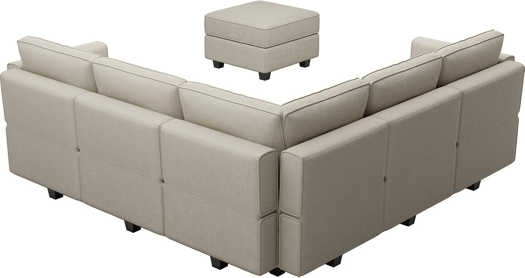 Modular Sectional Sofa with Storage Seats Velvet L Shaped Corner Couch Convertible Sectional Sofa with Chaise (Grey