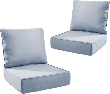 Outdoor Cushion Set Furniture, UV Resistant, Water Resistant - 6 Inch Thick Foam Garden Cushions- 24x24 Inch Patio