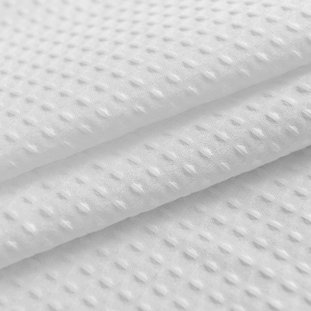 Waffle Weave Stall Shower Curtain Fabric 54 x 72 Inch, White