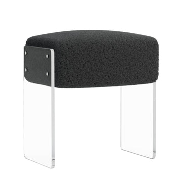 Vanity Stool Chair and Foot Rest -Modern Vanity Stool and Footstool with Wool and Acrylic Leg for Makeup Room, Living
