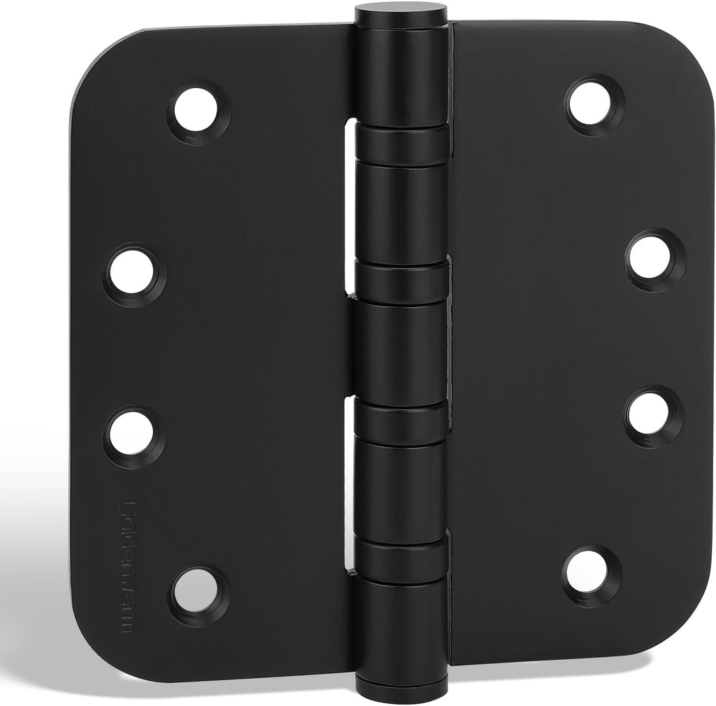 3 Pack 4'' Black Ball Bearing Door Hinges - Heavy Duty Stainless Steel Hinges Doors, 5/8'' Radius Corners