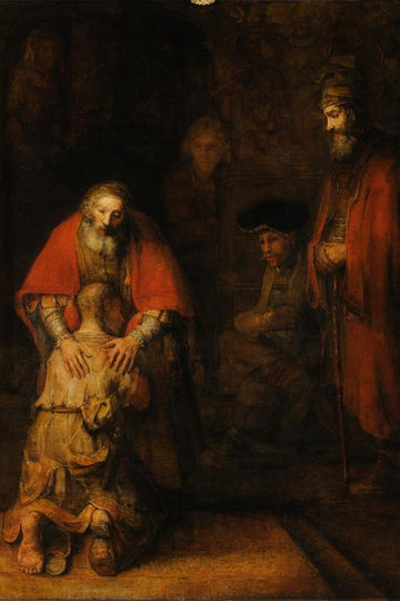 Laminated Rembrandt Poster The Return of Prodigal Son Renaissance Painting Poster Dry Erase Wall Art 24x36