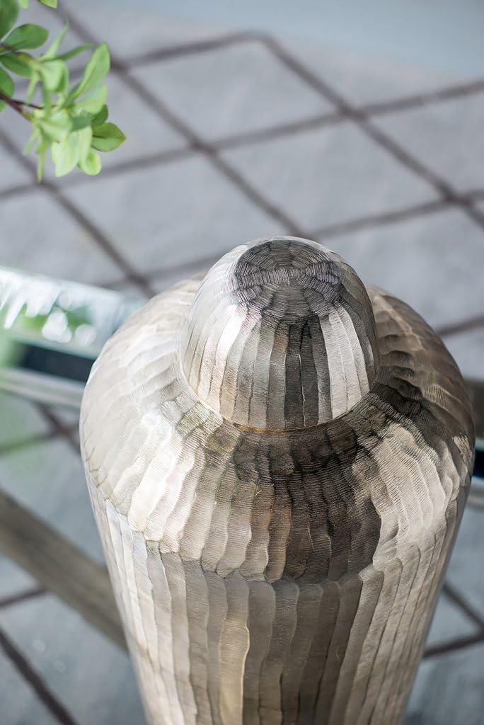 22" Tall Metal Chisel Jar with Lid, Transitional Home Decor Jar, Large Gold Lidded Jar, for Tabletop, Countertop
