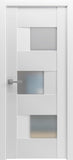 Solid French Door Opaque Glass 36 x 80 inches | Sete 6933 White Silk | Single Regular Panel Frame Ha