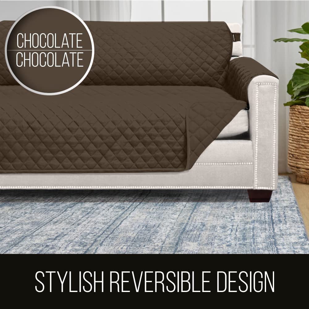 Couch Covers for Sofa with Strap, Loveseat, Chocolate