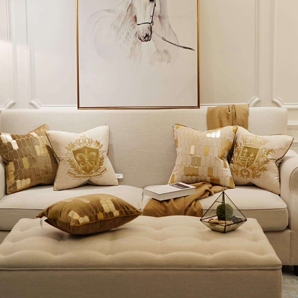 Throw Pillow Cover 18 x 18 Inch, Dark Beige, Velvet, Hidden Zipper