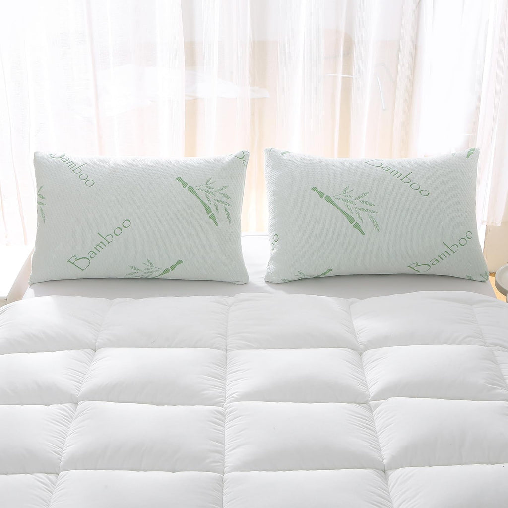 King Size Memory Foam Pillows Set of 2, Bed Pillow for Sleeping, Firm Pillow Gel for Neck Support, Hotel Quality Bed