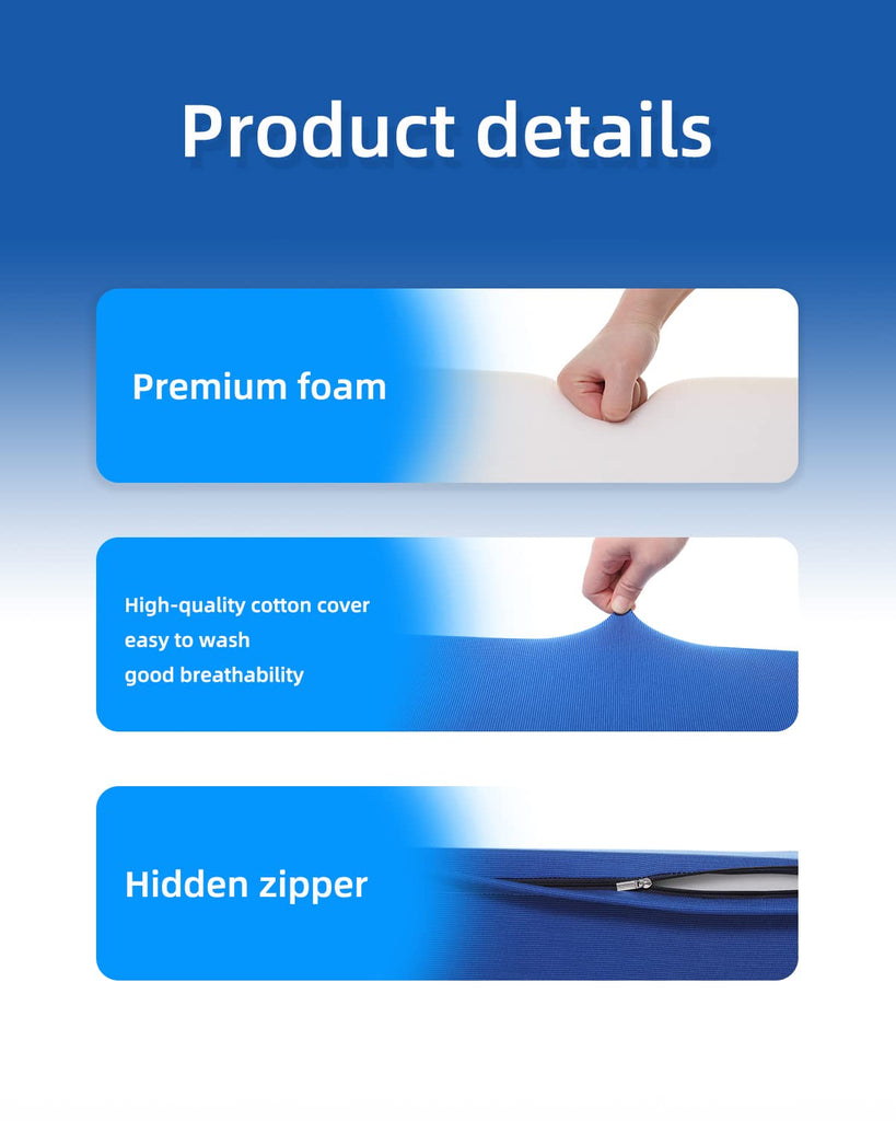 Positioning Wedge Pillow for Side Sleeping (3 in 1), 40 Degree Triangle Bed Wedges & Body Positioners for Back Pain