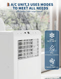 8,000 BTU Portable Air Conditioner, 3-in-1 Portable AC Unit with Cool, Dehumidifier & Fan Modes
