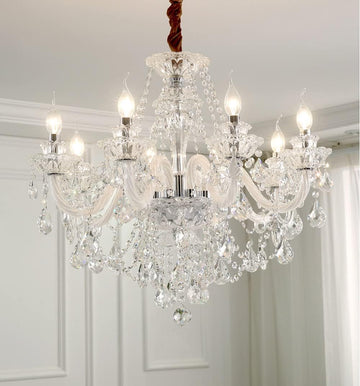 Modern K9 Transparent Crystal Chandelier,Luxury Clear Crystal Pendant Light Fixture 8 Light,Modern Ceiling Lighting for Living Room, Dining Room, Bedroom (8 Lights) A110-B0B9L6XJRT