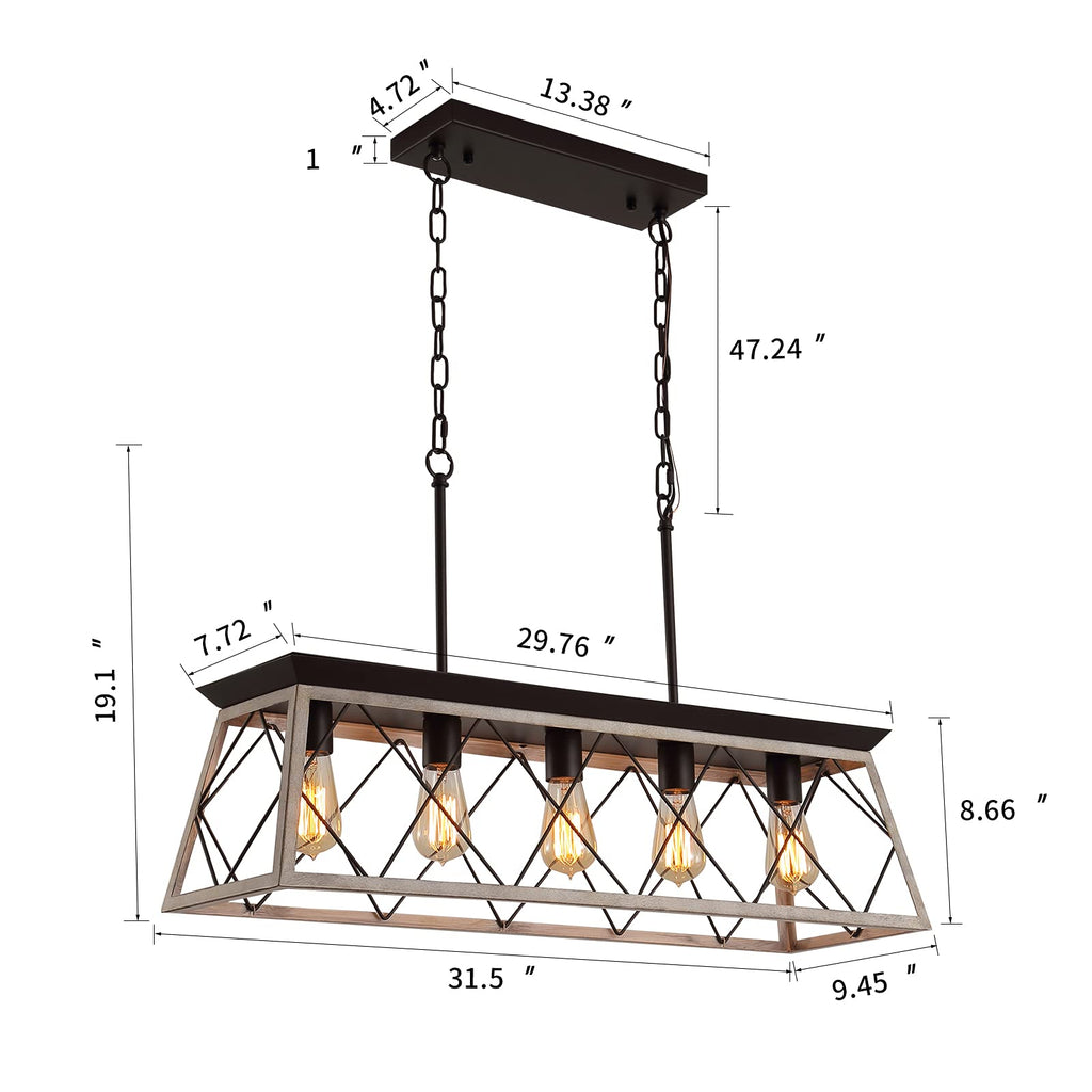 Dining Room Light Fixture, Farmhouse Chandeliers Island
