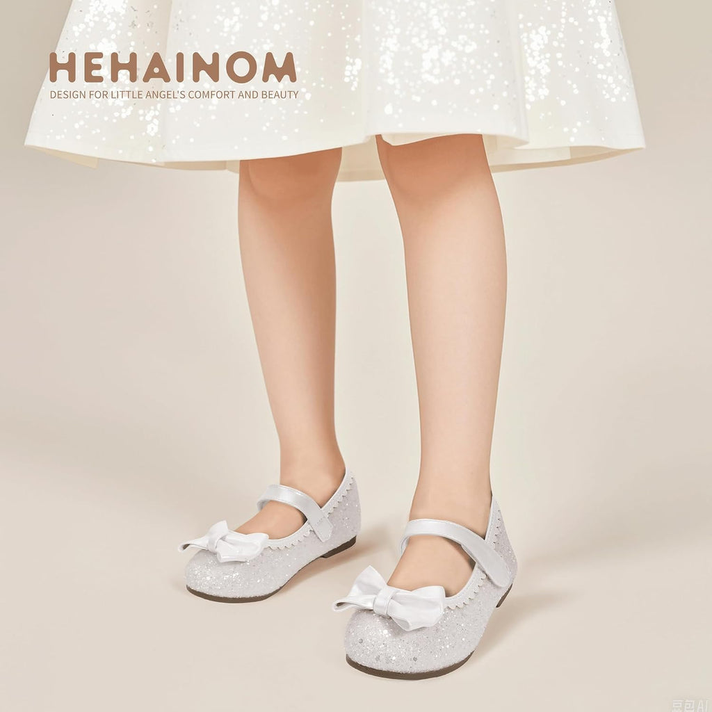 Girls Dress Shoes Toddler Sparkle Bow Ballet Flats