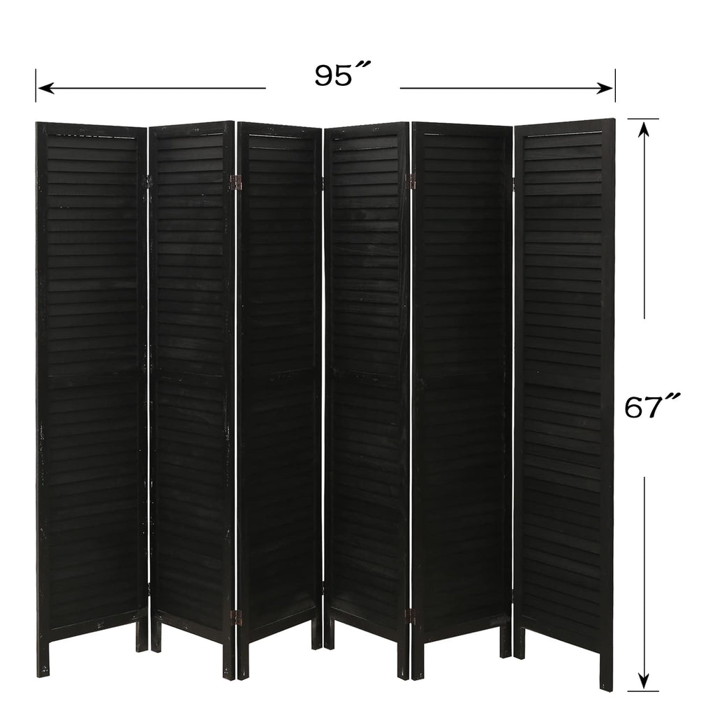 6 Panel Room Dividers and Folding Privacy Screens, Wood Room Divider Screens and Panels, Wall Divider for Room
