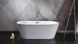 Lure 59 in. Freestanding Acrylic Flatbottom Soaking Bathtub in White