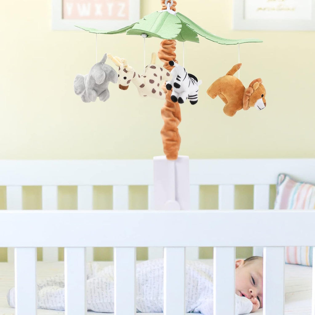 Safari Animals Baby Musical Crib Mobile for Baby Boys and Girls