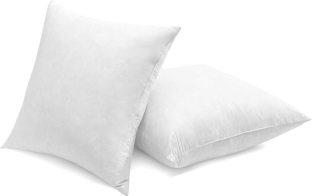 Luxury Goose Down Feather Pillow Inserts - 22x22IN, Double Layered Down-Proof Design, Ultra-Soft Cover, High Fill - Set of 2