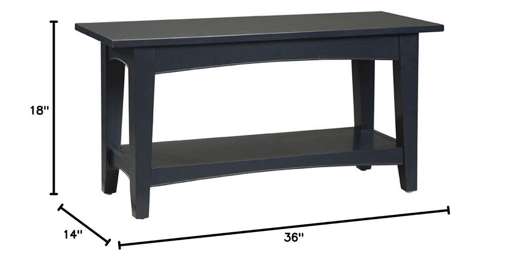 Shaker Cottage Shoe Storage Bench, Charcoal Gray, 36"W