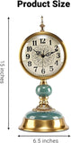 Victorian Vintage 6-Inch Mantel Clock, Antique Anniversary Clock with Ceramic and Metal Body