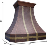 36 Inch Copper Wall Mount Range Hood