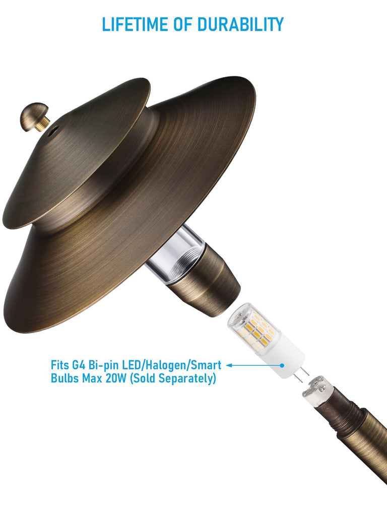 Stratum 12V Cast Brass 2-Tier Path Light, Bronze