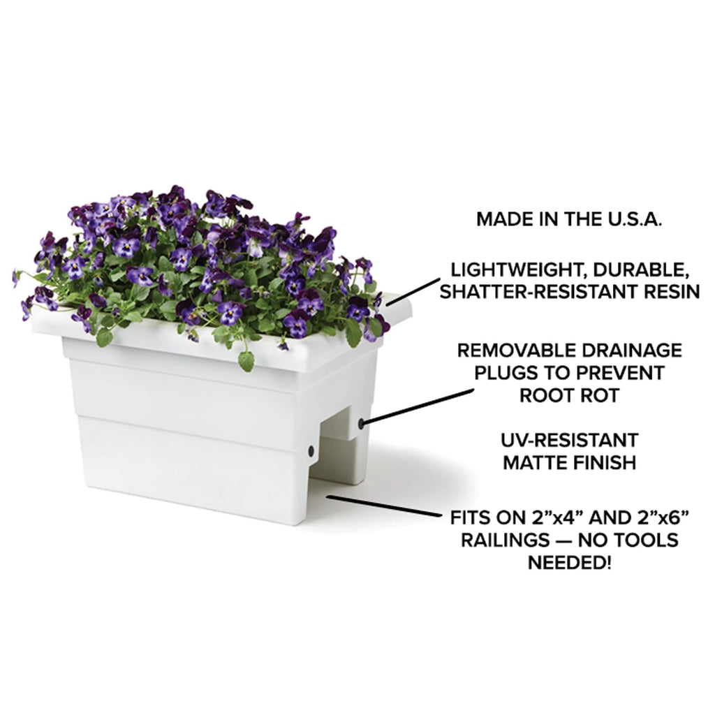 Countryside Railing Planter Box, 24 Inch, Terra
