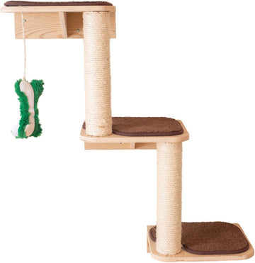 Cat Wall Climber Series: Steps, Natural Beige 13 x 12 x 41