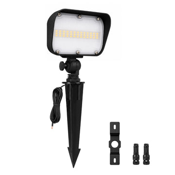 Low Voltage Landscape Flood Light, 12W 12V, 3000K Black, 1 Pack