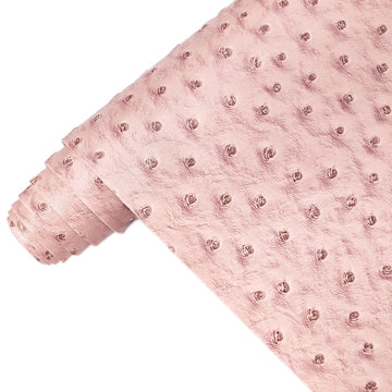 Ostrich Faux Leather Vinyl Roll 12 x 53 inches Solid Textured Synthetic Crafts Fabric for Leather Keychains Purse
