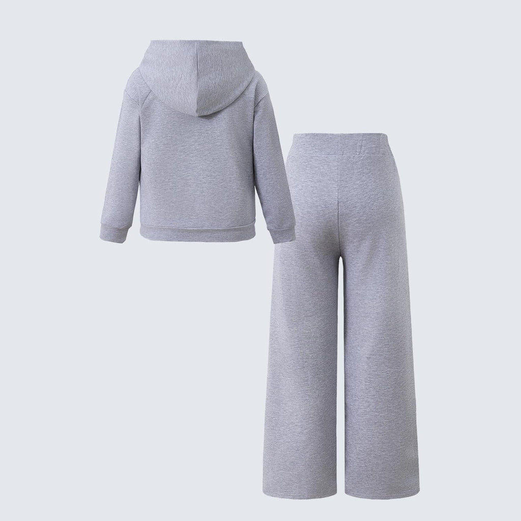Teen Girls Clothes 2 Piece Long Sleeve Zip Hoodie Sweatshirt and Wide Leg Pants Fall Clothing Set