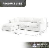 Cloud Modular Sectional Sofa, Oversized Convertible Modular Cloud Couch, Down Feather Filled Sectional Sofa Comfy Upholstered Deep Seat Couches for Living Room, Sofa Covers Washable & Replaceable A124-B0F53Z1PVL