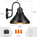 Gooseneck Outdoor Light Fixtures, 2-Pack Farmhouse Barn Lights for Porch