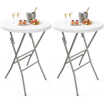 Round Cocktail Table - High Top Bar Table 32" x 43.3", 2PCS