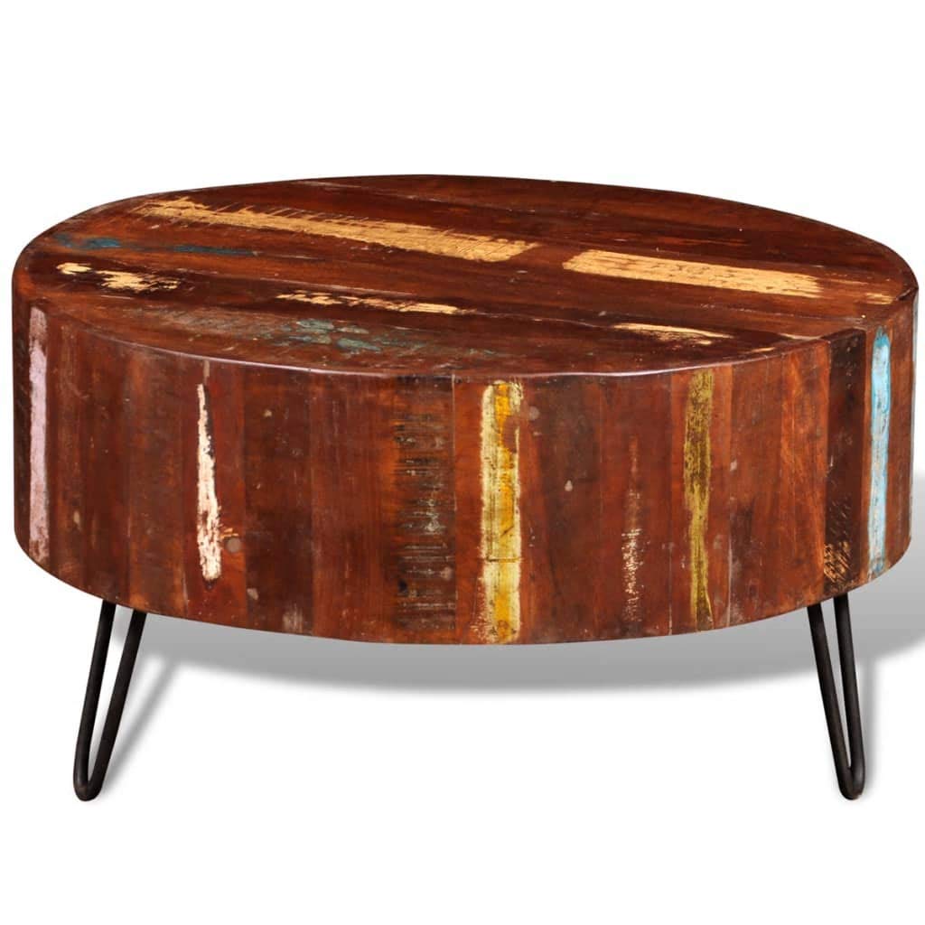 Coffee Table Solid Reclaimed Wood Round -626