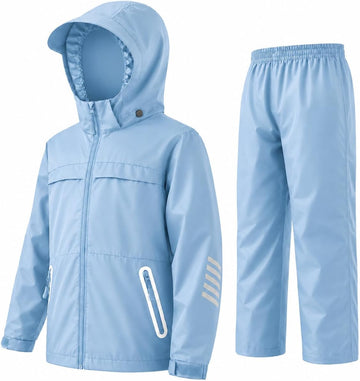 Kids Rain Gear Boys Girls Youth Rain Jacket and Pants