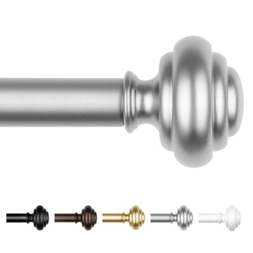 Silver Curtain Rods for Windows 66 to 120 Inches Heavy Duty