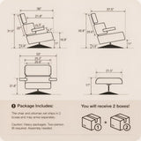 Modern Reading Chair and Ottoman — Walnut Leather
