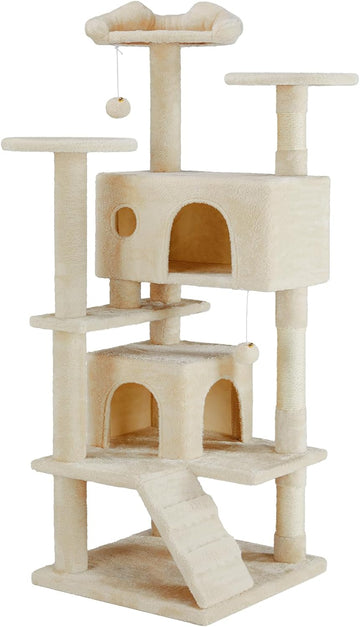 54-inch Cat Tree Tower with Scratching Posts, Indoor Use