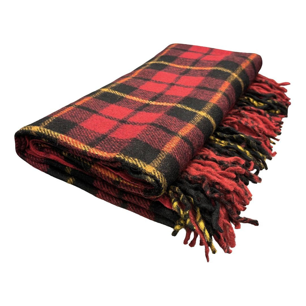 Tartan Fall Plaid Wool Blanket - Scottish Winter Throw (Wallace)