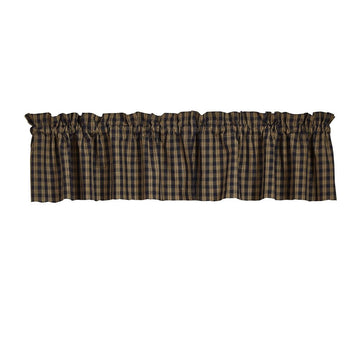 Farmhouse Kitchen Valances for Windows - Sturbridge Navy | Fall Decor Window Valance Curtain | Plaid Curtain Windows