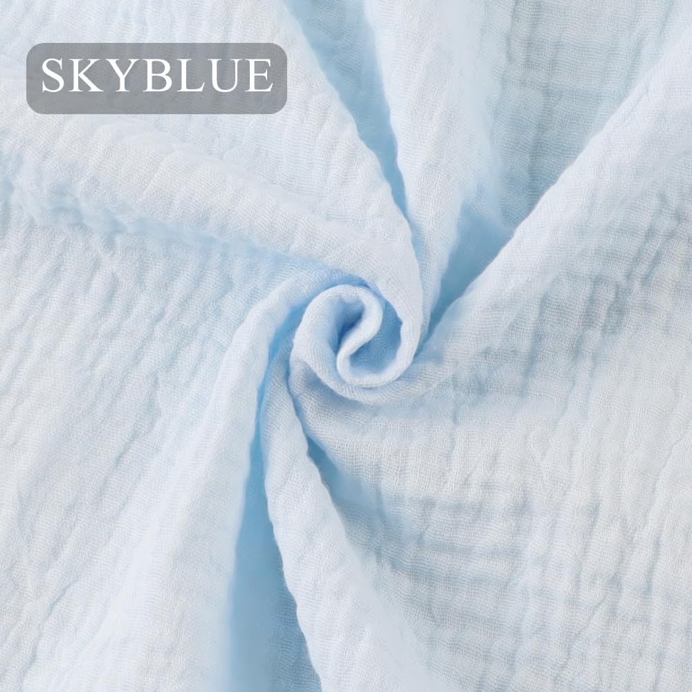Wrinkle Gauze Cotton Material Quilting Sewing Craft Fabric Table Runners Decor Cloth for Party, Wedding Cheesecloth